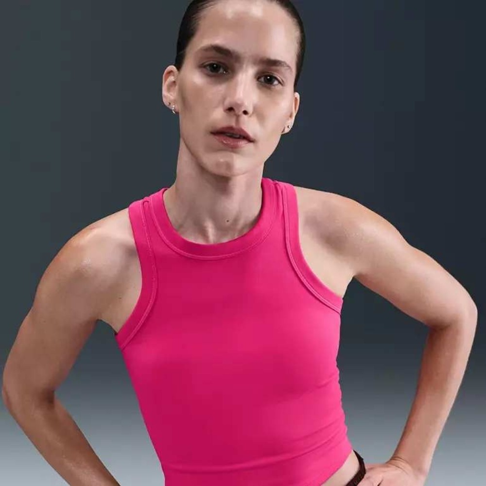 Nike Pro Dri-FIT Tank Top Womens Small Pink NWT Cropped Racerback Athletic Shirt